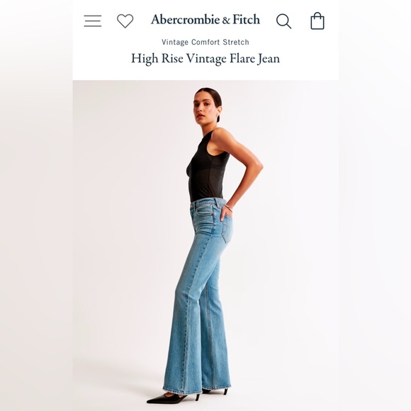 BRAND NEW! Abercrombie & Fitch High Rise Vintage Flare Jean Size 31 Regular - Picture 7 of 7